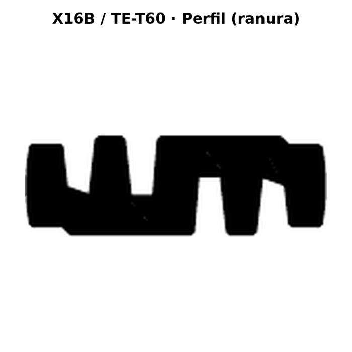 Llave en blanco X16B / TE-T60 - perfil (ranura)