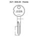Llave en blanco X17 / DIX-2X - frente