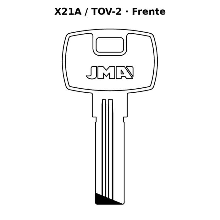 Llave en blanco X21A / TOV-2 - frente