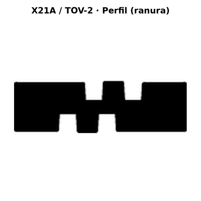 Llave en blanco X21A / TOV-2 - perfil (ranura)
