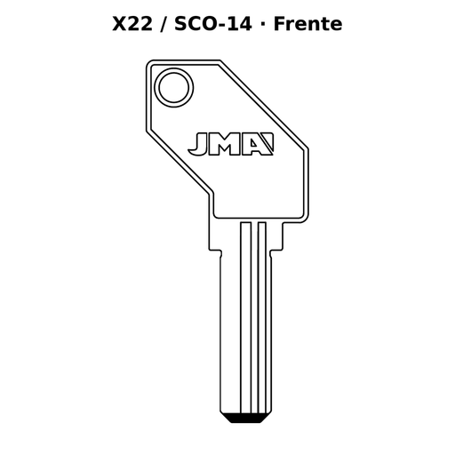 Llave en blanco X22 / SCO-14 - frente