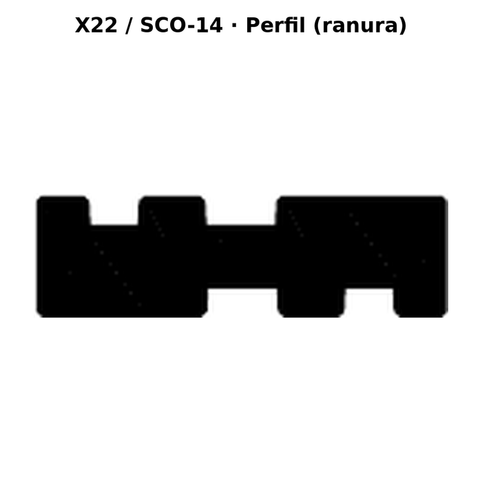 Llave en blanco X22 / SCO-14 - perfil (ranura)