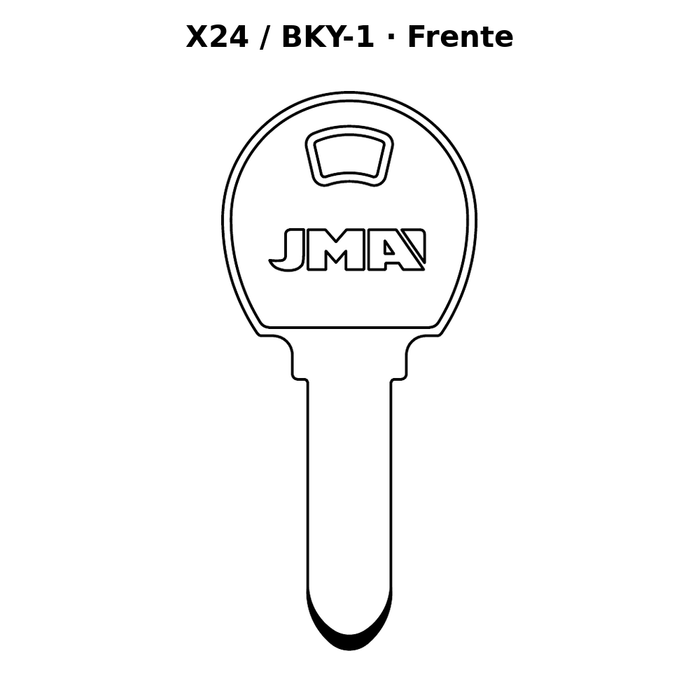 Llave en blanco X24 / BKY-1 - frente