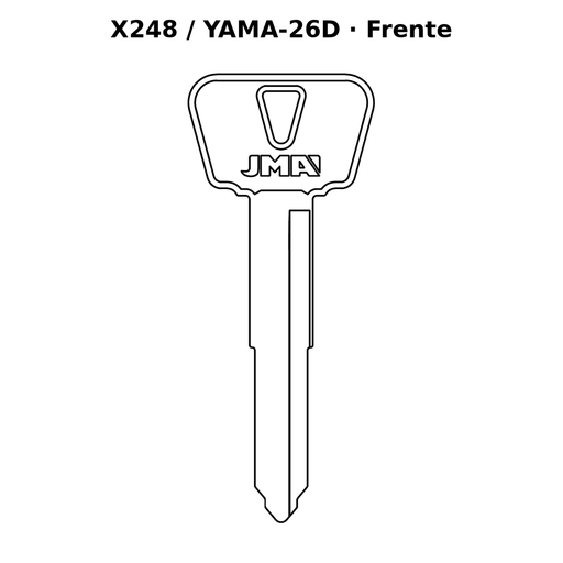 Llave en blanco X248 / YAMA-26D - frente
