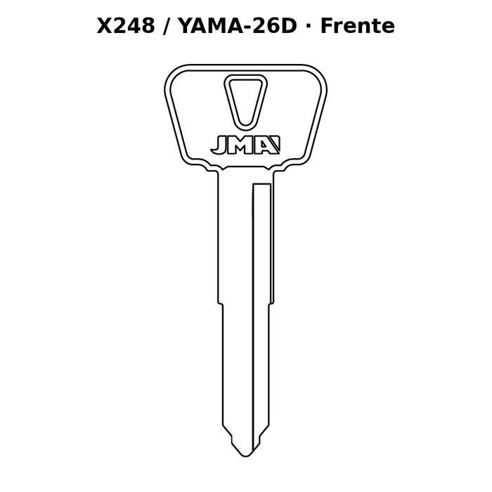 Llave en blanco X248 / YAMA-26D - frente
