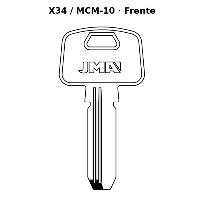 Llave en blanco X34 / MCM-10 - frente