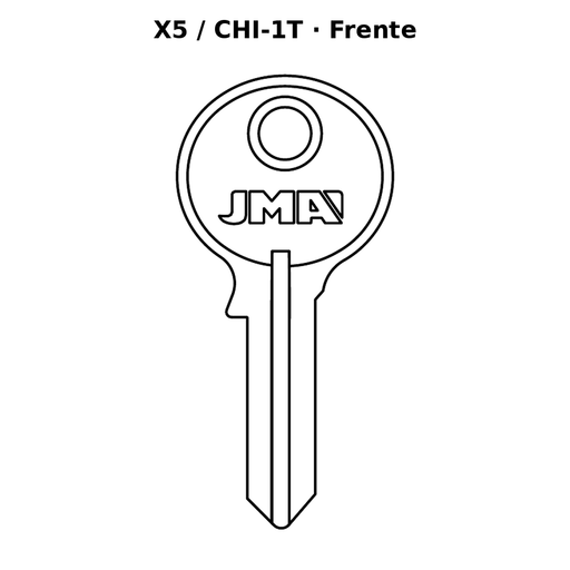 Llave en blanco X5 / CHI-1T - frente