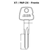 Llave en blanco X7 / PAP-2X - frente