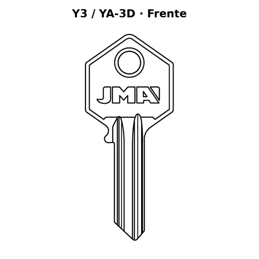 Llave en blanco Y3 / YA-3D - frente