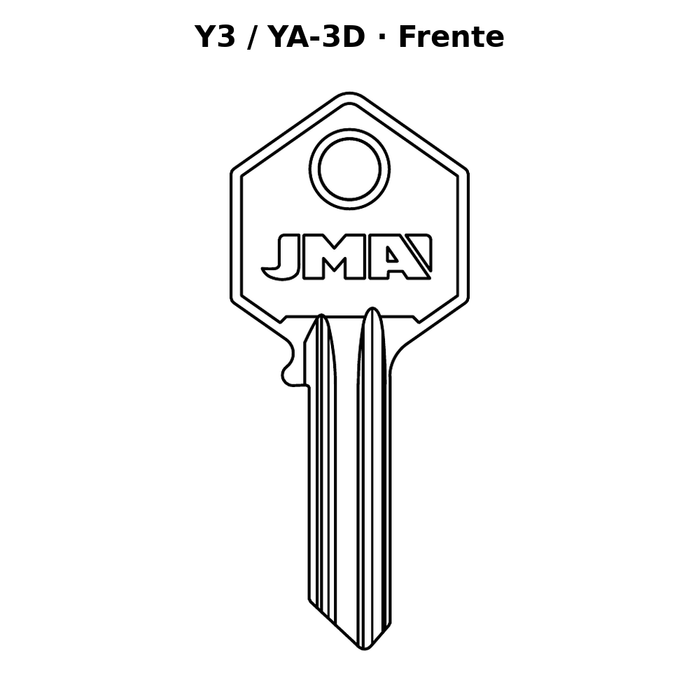 Llave en blanco Y3 / YA-3D - frente