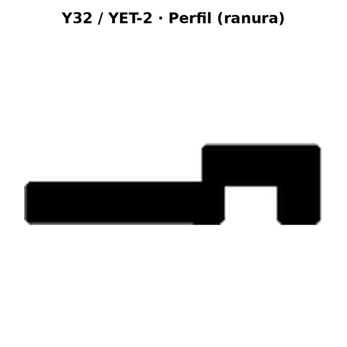 Llave en blanco Y32 / YET-2 - perfil (ranura)