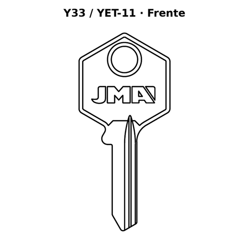 Llave en blanco Y33 / YET-11 - frente