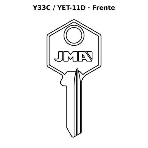 Llave en blanco Y33C / YET-11D - frente