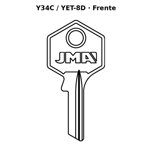 Llave en blanco Y34C / YET-8D - frente