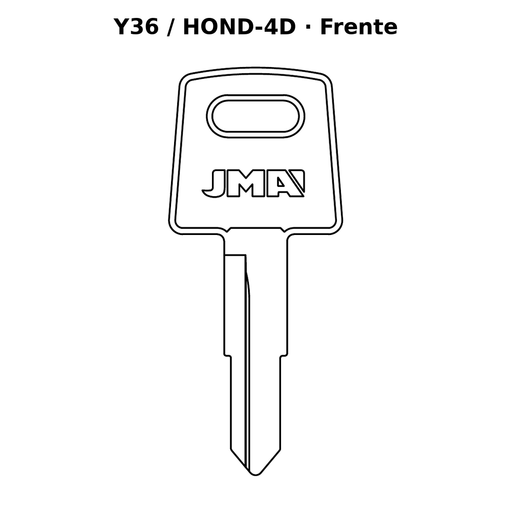 Llave en blanco Y36 / HOND-4D - frente