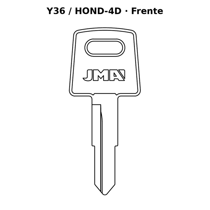 Llave en blanco Y36 / HOND-4D - frente