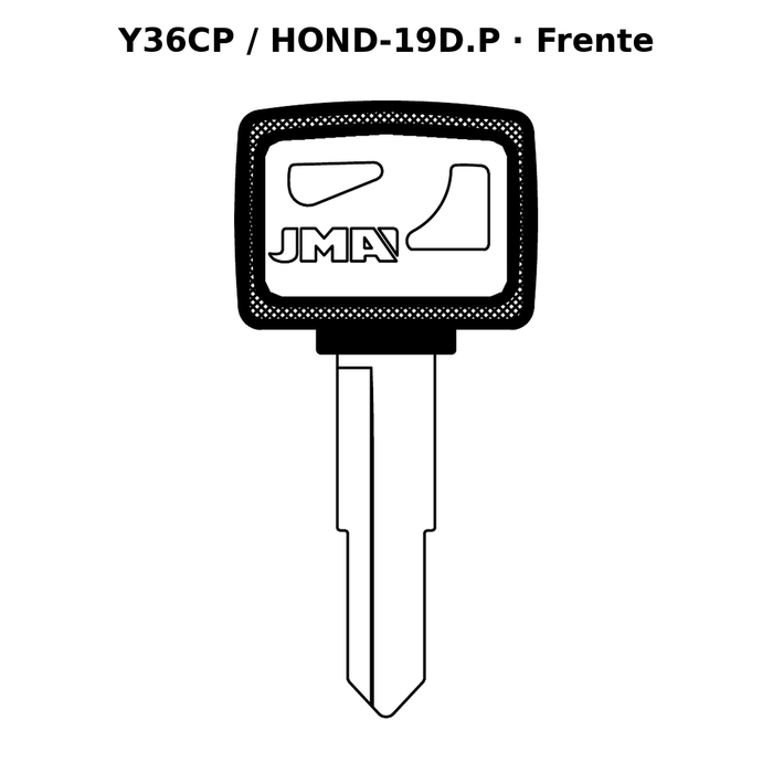 Llave en blanco Y36CP / HOND-19D.P - frente