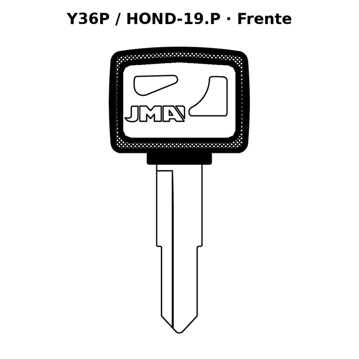 Llave en blanco Y36P / HOND-19.P - frente