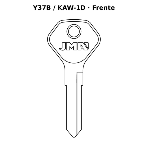 Llave en blanco Y37B / KAW-1D - frente