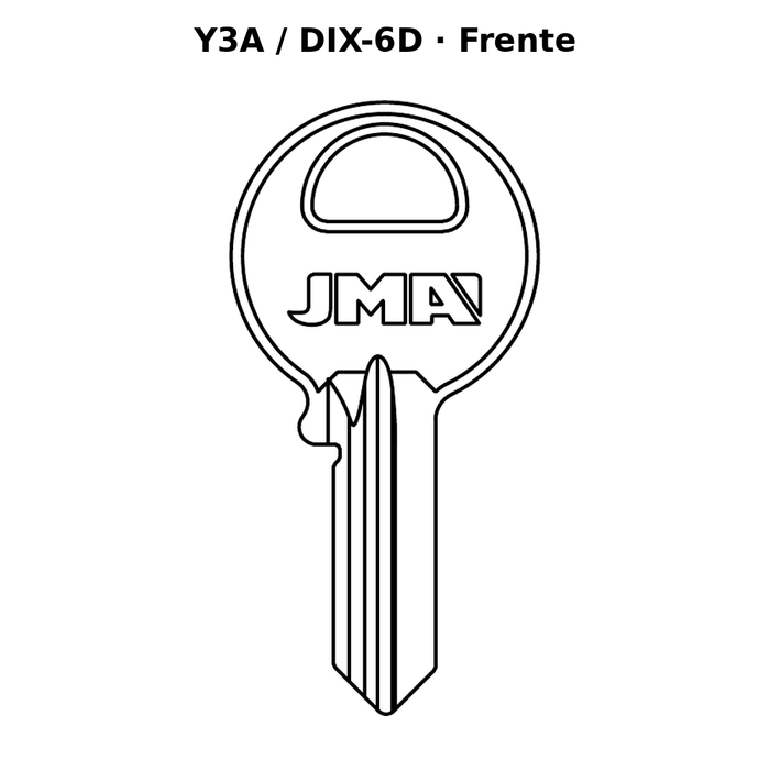 Llave en blanco Y3A / DIX-6D - frente