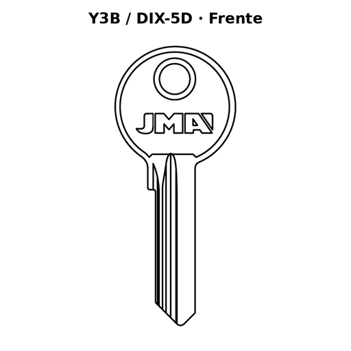 Llave en blanco Y3B / DIX-5D - frente