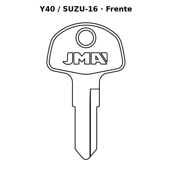 Llave en blanco Y40 / SUZU-16 - frente