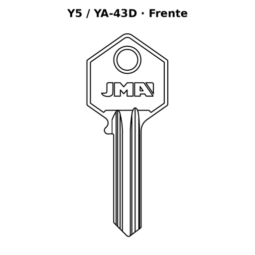 Llave en blanco Y5 / YA-43D - frente