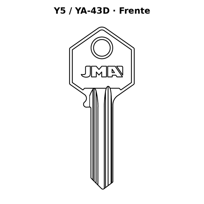 Llave en blanco Y5 / YA-43D - frente