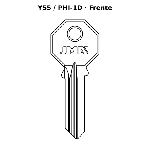 Llave en blanco Y55 / PHI-1D - frente