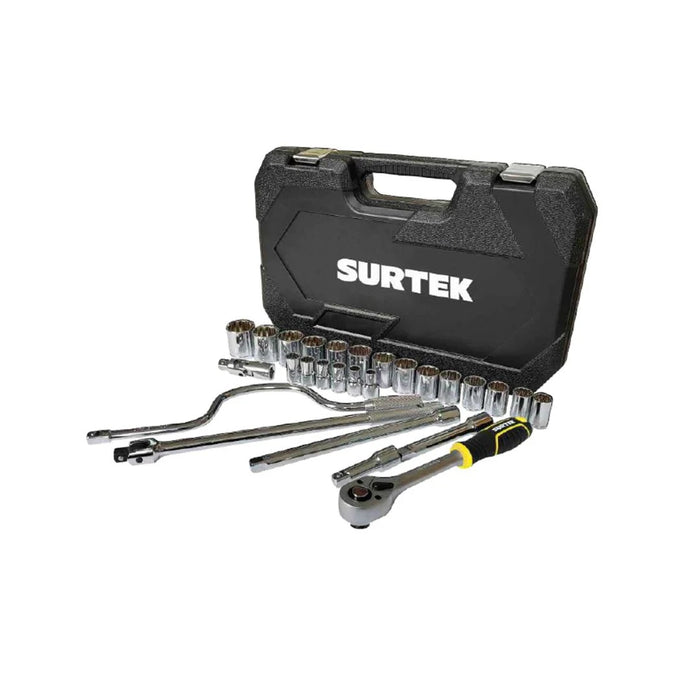 JGO SURTEK F581S (SP1) DADOS Y ACCESORIOS STD DE 1/2 CON 27 PIEZAS