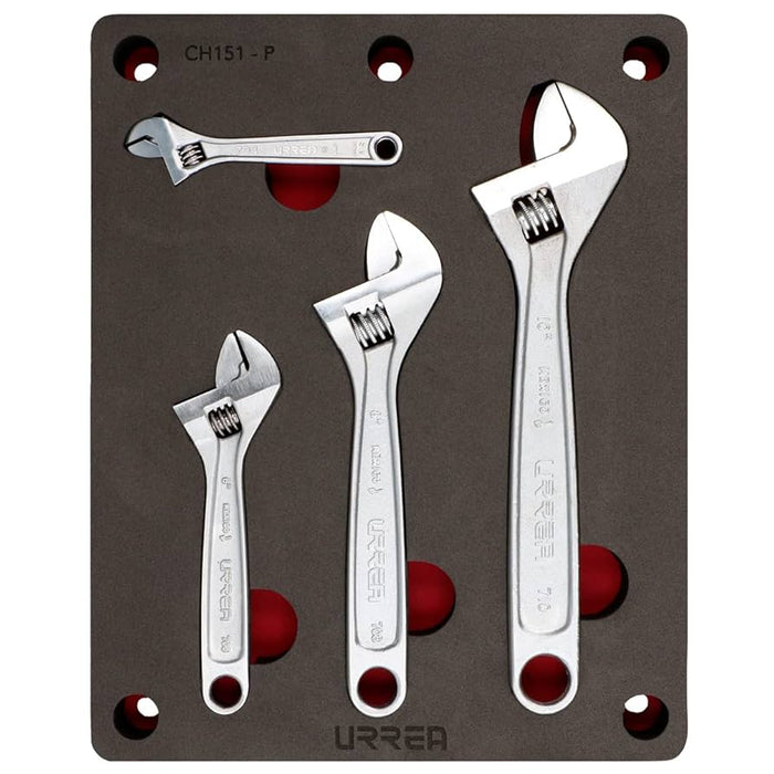 JGO URREA CH151P (SP1) LLAVES AJUSTABLES PERICA CON 4 PZ