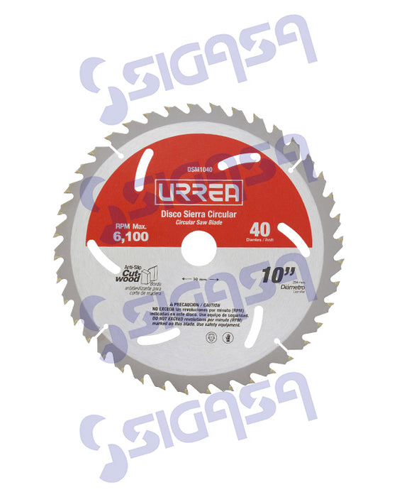 DISCO URREA DSM1240 SIERRA CIRCULAR 12" 40 DIENTES