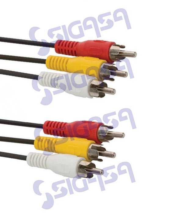 CABLE DE AUDIO-VIDEO 1.80mt 3 RCA STEREN 206-276