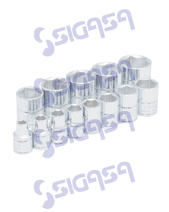 JGO URREA 52126 C/13 DADOS 3/8 6P C/RIEL