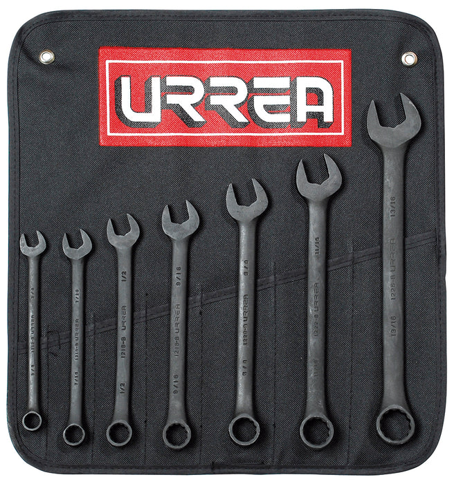 JUEGO URREA 1200HB (SP1) DE 7 LLAVE COMBINADO BLACK 12 PUNTAS EN PULGADAS