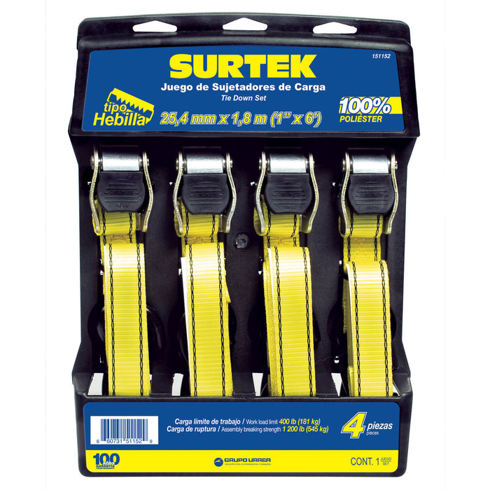 sujetador surtek 151152 jgo 4 pza 1"x15' c/hebilla - SIGASA