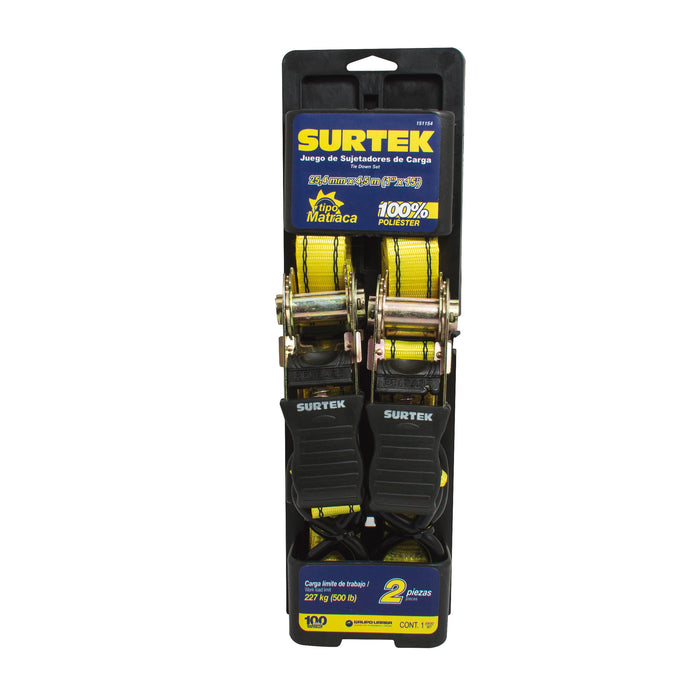 sujetador surtek 151154 jgo 2 pza 1"x15' c/matraca - SIGASA