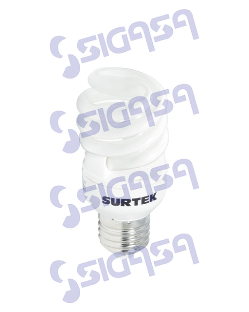 foco ahorrador surtek 153075 espiral 15w/27k/t2 desc - SIGASA