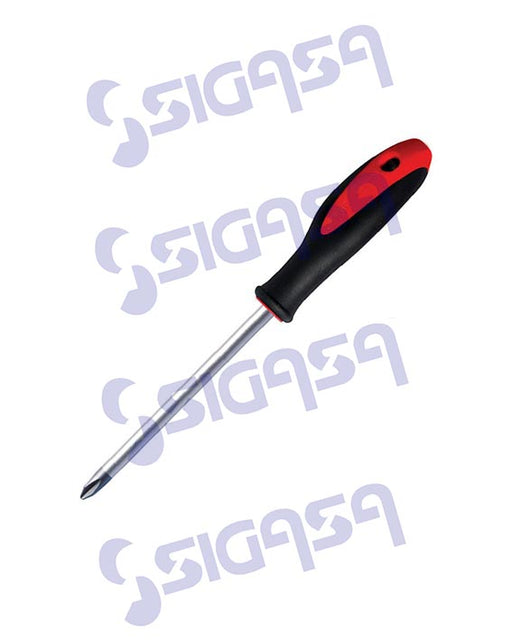 desarmador urrea 8684 cruz # 2 dp-1/4x4 bimaterial rojo - SIGASA