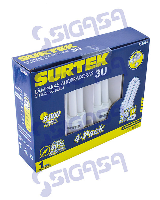 JGO SURTEK 153086 C/4 FOCO AHORRADOR 20W/3U/65K DESC