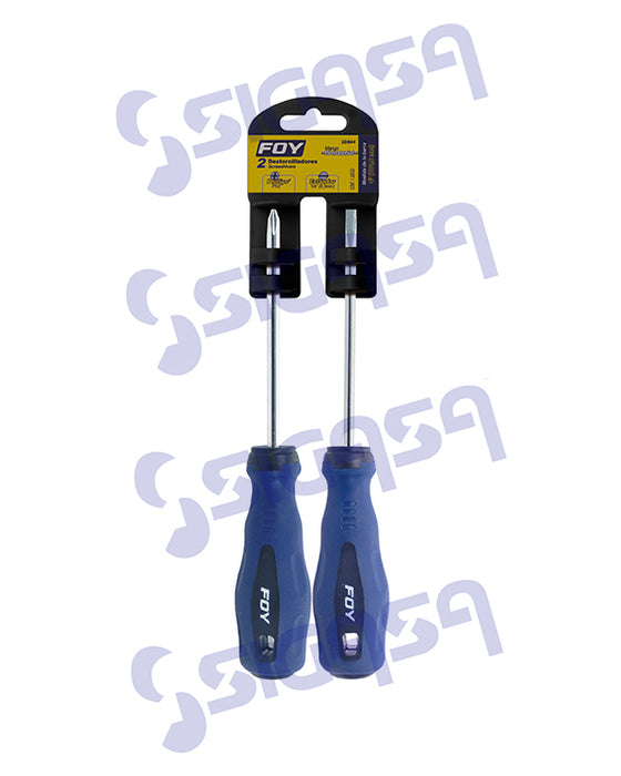 JGO FOY DBP2A C/2 DESARMADORES BIMATERIAL 1/4x4