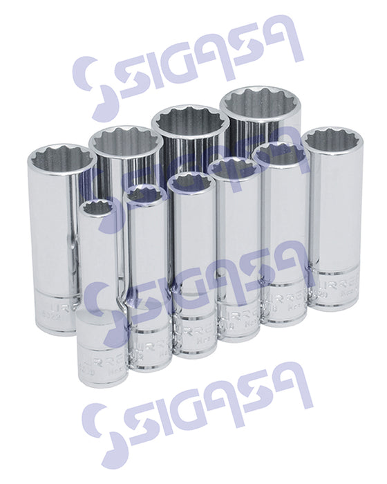JGO URREA 52107 DADOS 3/8 12 P C/10 PZA C/RIEL