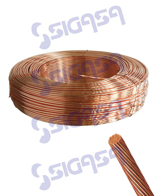 CABLE DE COBRE DESNUDO # 12 (ROLLO 100 mts=3.00 kgs), ARGOS CONDUCTOR, SIGASA, SIGASA