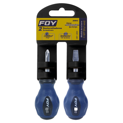 Jgo foy 2db42 c/2 desarmadores bimaterial 1/4x1-1/2 - Sigasa