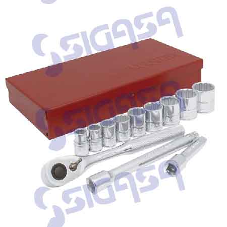 JGO URREA 52130 C/13 PZA DADOS Y ACCS DE 3/8