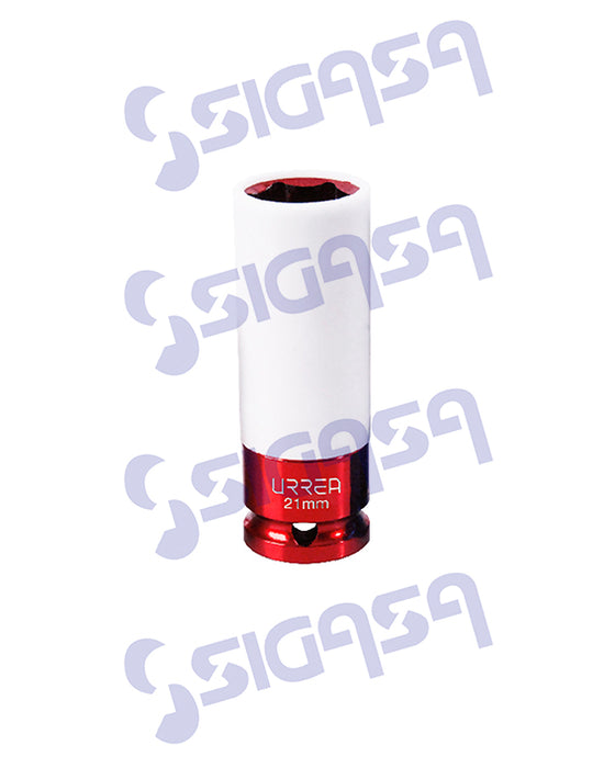 DADO URREA 7321MP IMPACTO LARGO 1/2x21mm PARED DELGADA C/PROT PLAST