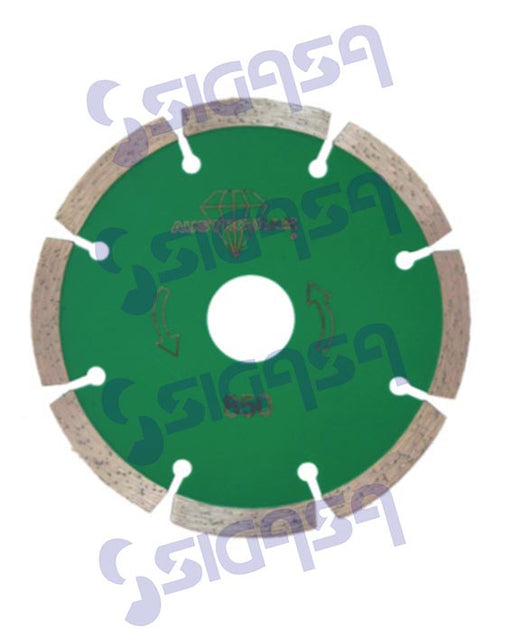 DISCO  850 DIAM 4 1/2x2.2x7/8 VERDE PLATA DENTADO GRANITO, AUSTROMEX, SIGASA, SIGASA