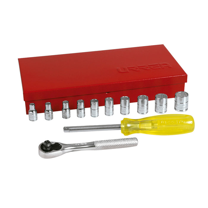 JGO URREA 47110 DADOS Y ACCS STD DE 1/4" C/13 PZA