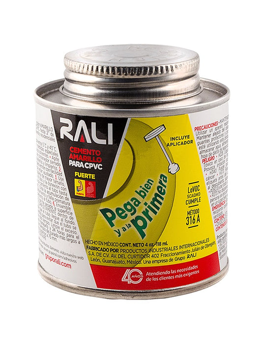 CEMENTO RALI CPVC 118ml AMARILLO LATA 4oz (24)