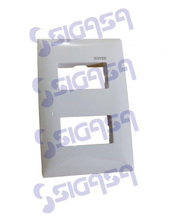 PLACA ROYER 100 DE 2 MODULOS 100-6202W, ROYER, SIGASA, SIGASA